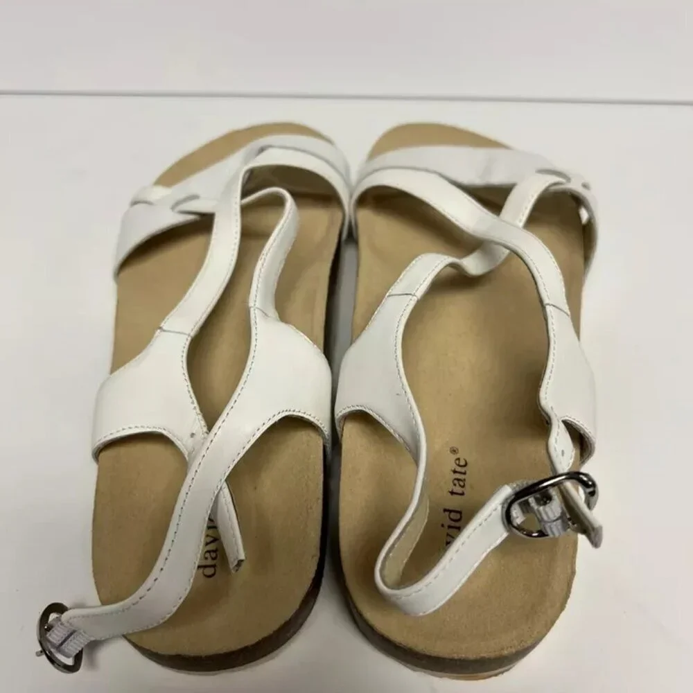 David Tate Womens Genius Sandal White Size 10W